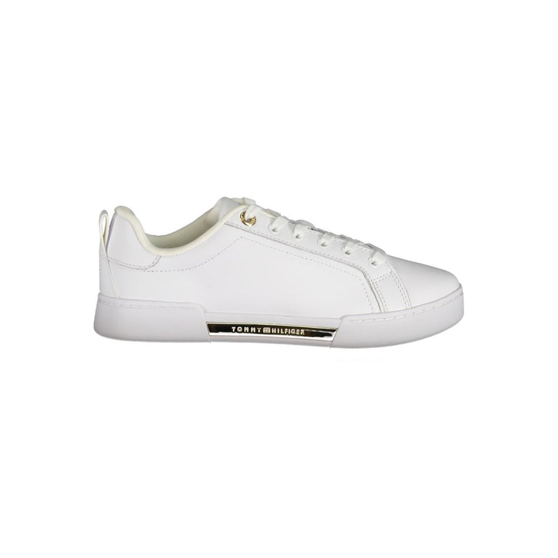 Chic White Lace-Up Sneakers with Contrast Detail-Tommy Hilfiger-LabelTerrace.com