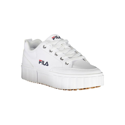 Chic White Wedge Sneakers with Embroidered Detail-Fila-LabelTerrace.com