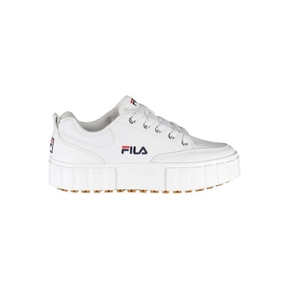 Chic White Wedge Sneakers with Embroidered Detail-Fila-LabelTerrace.com