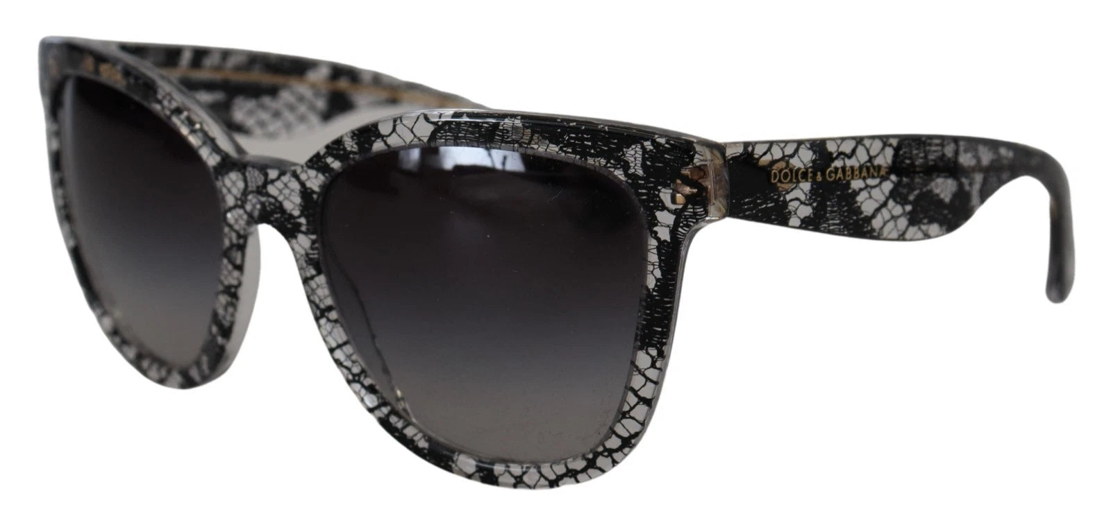 DG4190 Black Lace Acetate Crystal Round Sunglasses-Dolce & Gabbana-LabelTerrace.com