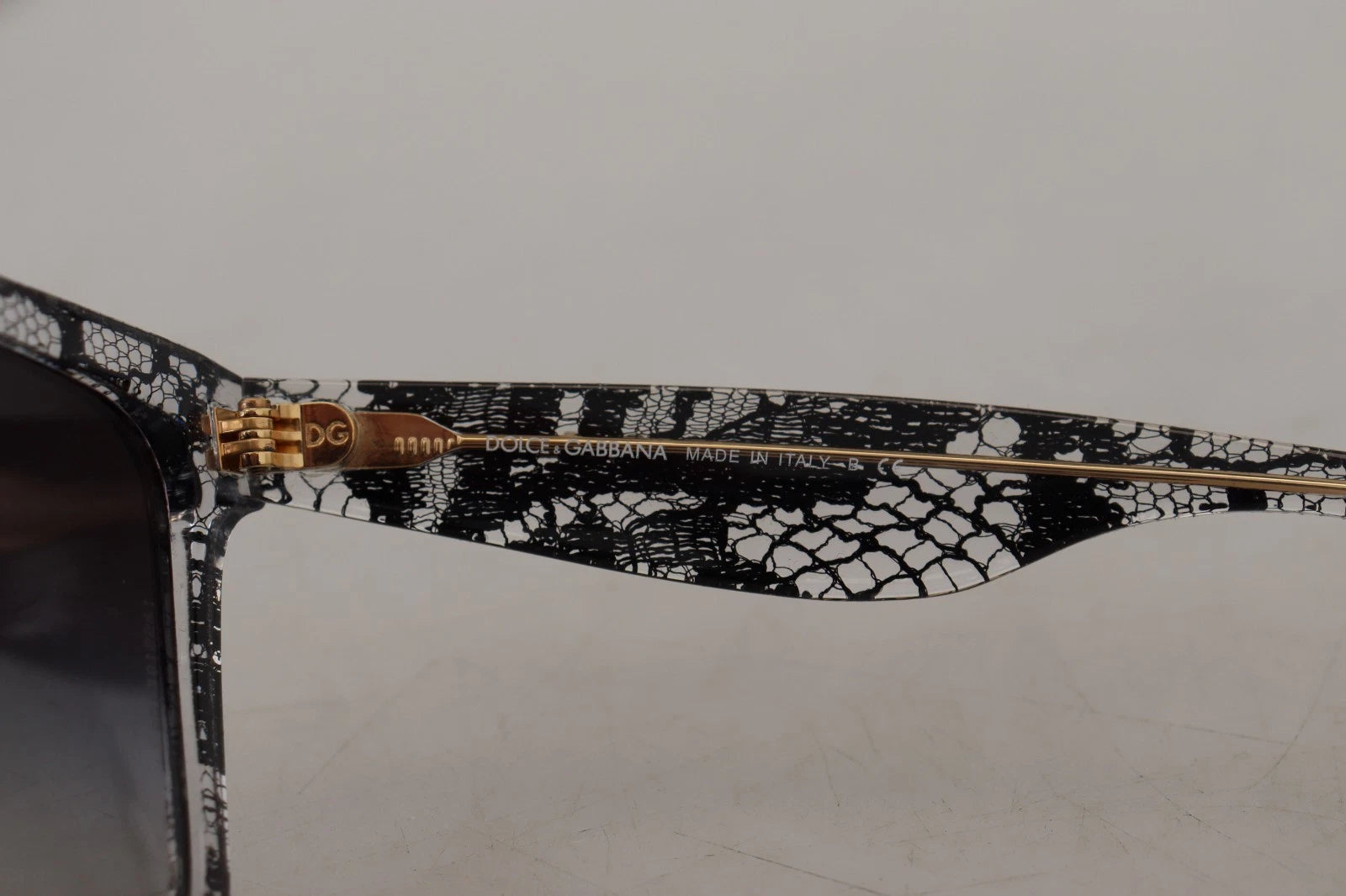 DG4190 Black Lace Acetate Crystal Round Sunglasses-Dolce & Gabbana-LabelTerrace.com