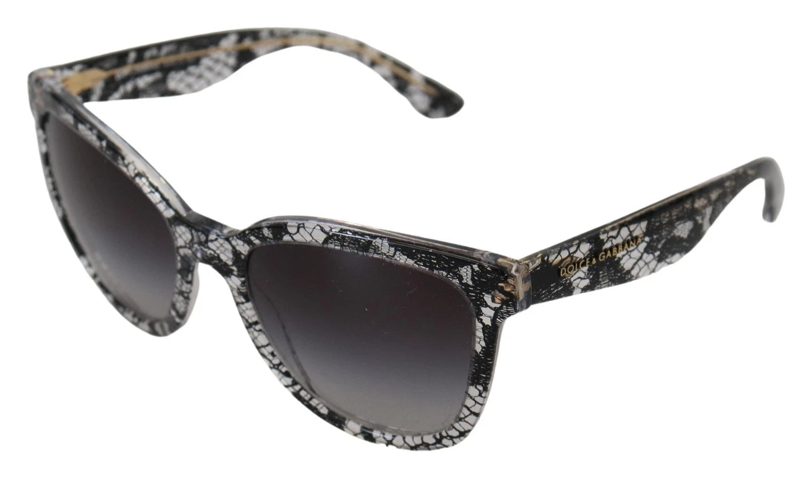 DG4190 Black Lace Acetate Crystal Round Sunglasses-Dolce & Gabbana-LabelTerrace.com