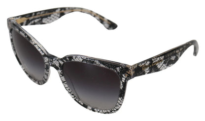 DG4190 Black Lace Acetate Crystal Round Sunglasses-Dolce & Gabbana-LabelTerrace.com