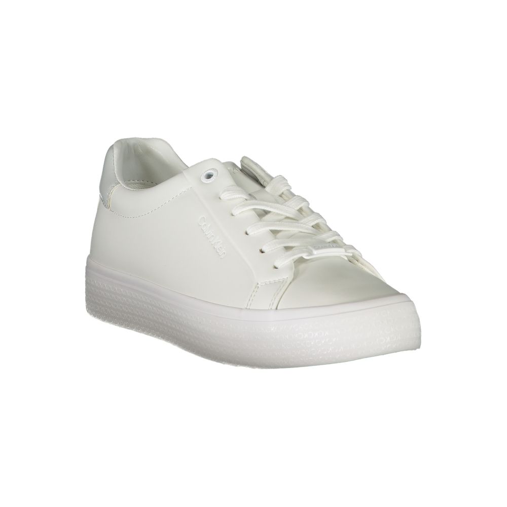 Elegant White Sneakers with Contrast Detailing-Calvin Klein-LabelTerrace.com