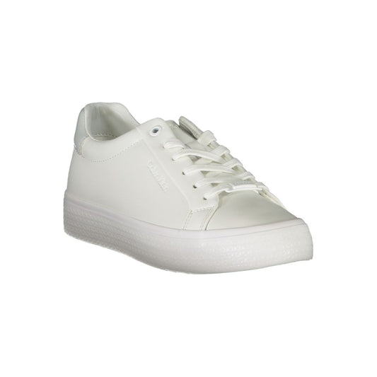 Elegant White Sneakers with Contrast Detailing-Calvin Klein-LabelTerrace.com