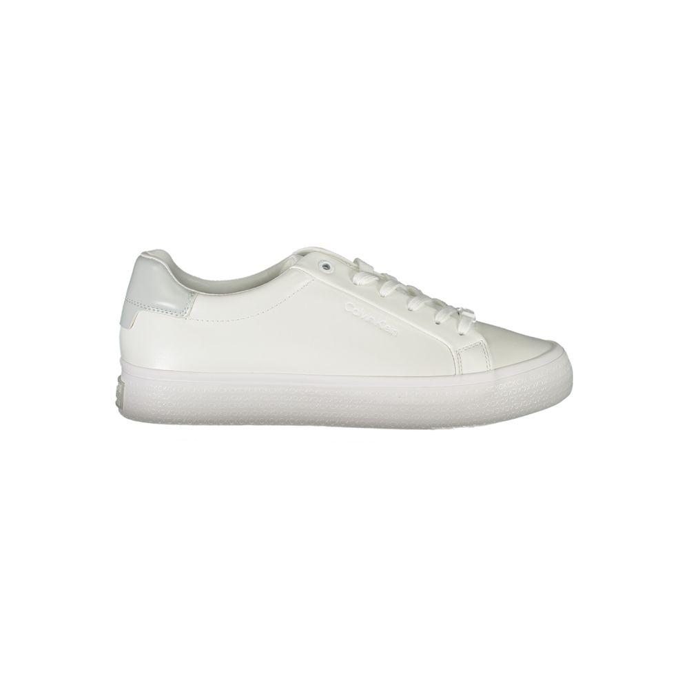 Elegant White Sneakers with Contrast Detailing-Calvin Klein-LabelTerrace.com