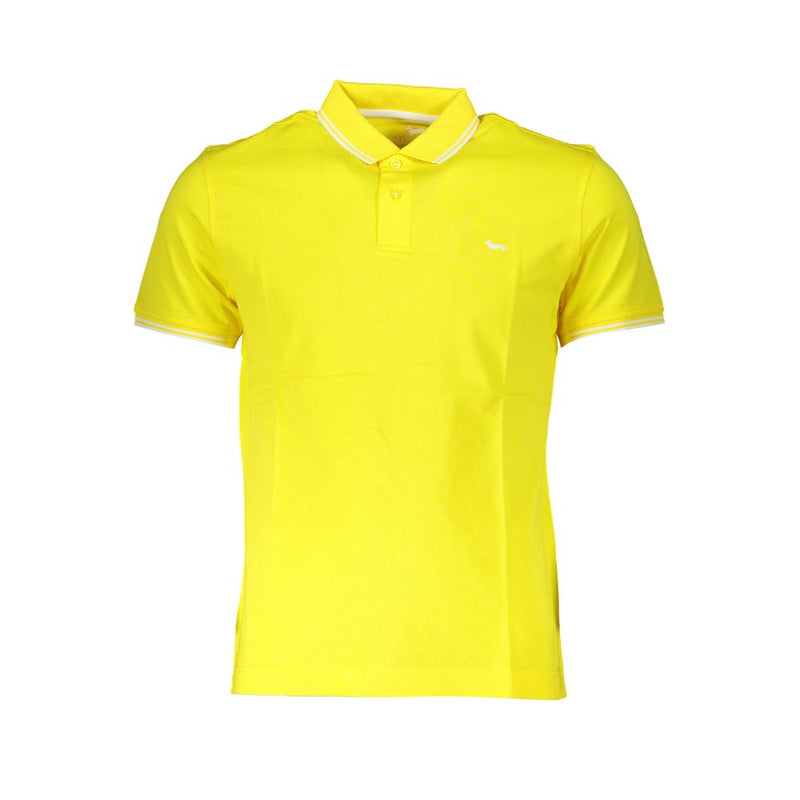 Elegant Yellow Cotton Polo with Contrast Details-Harmont & Blaine-LabelTerrace.com