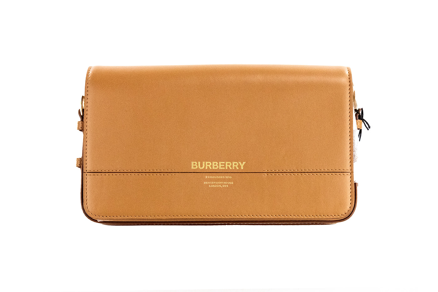 Grace Small Nutmeg Smooth Leather Flap Crossbody Clutch Handbag Purse-Burberry-LabelTerrace.com