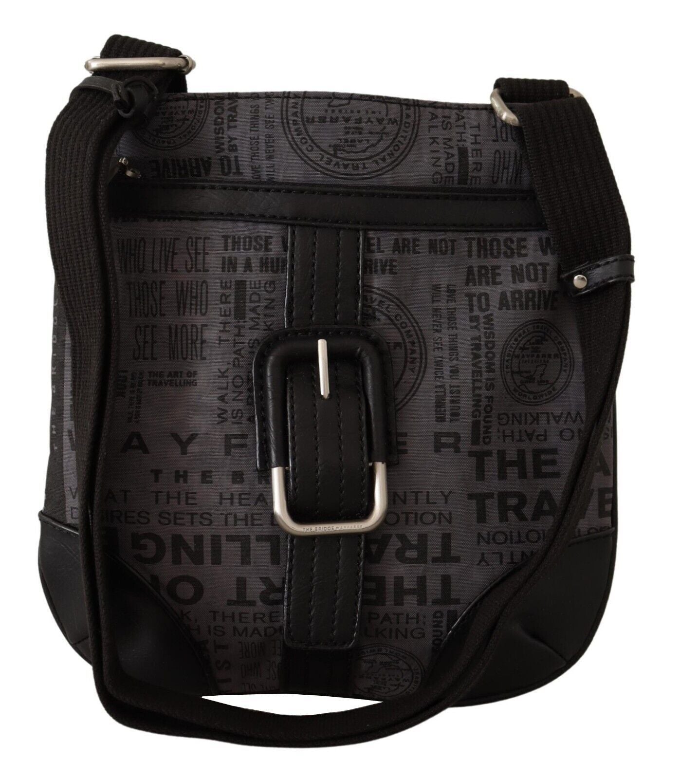 Gray Printed Logo Shoulder Crossbody Purse Bag-WAYFARER-LabelTerrace.com