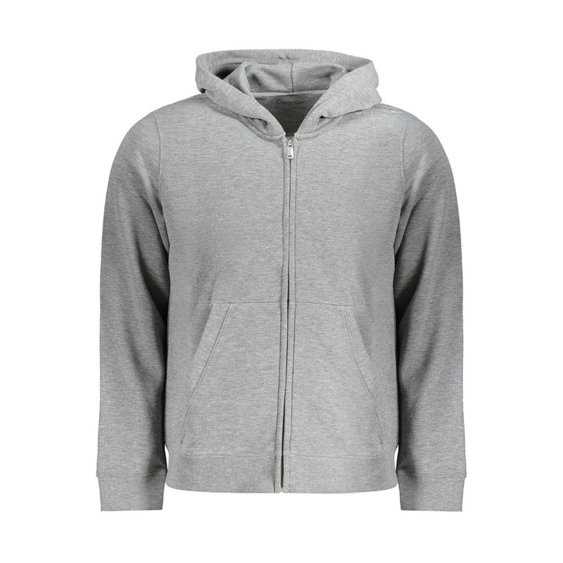 Gray Recycled Polyester Men Hoodie-Calvin Klein-LabelTerrace.com
