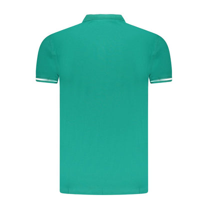 Green Cotton Men Polo Shirt