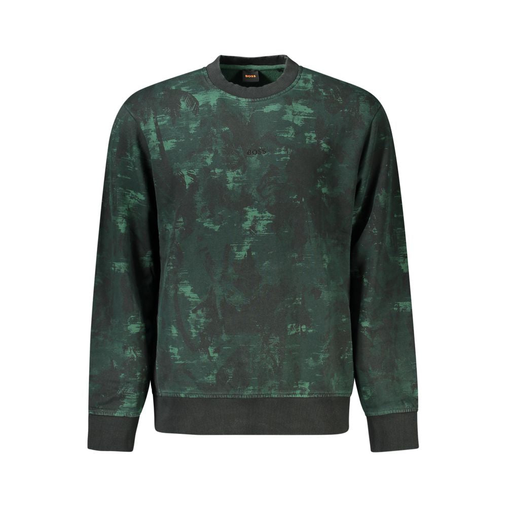 Green Cotton Men Sweater-Hugo Boss-LabelTerrace.com