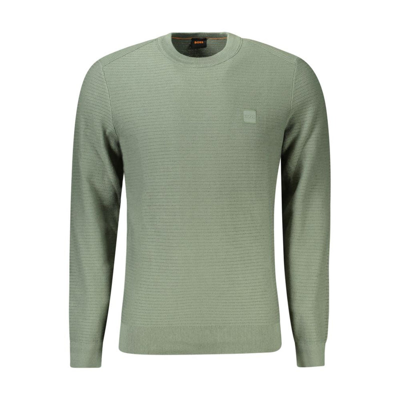Green Cotton Men Sweater-Hugo Boss-LabelTerrace.com