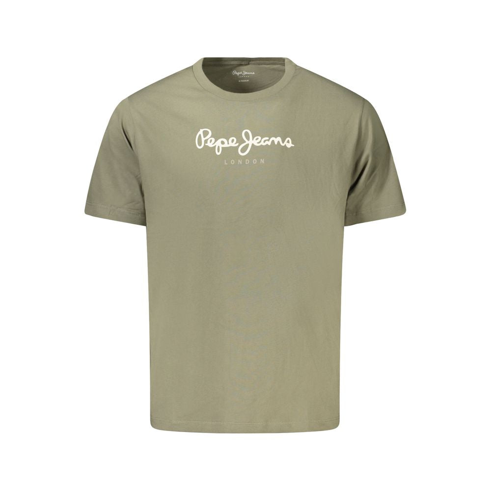 Green Cotton Men T-Shirt-Pepe Jeans-LabelTerrace.com