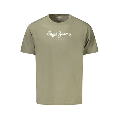 Green Cotton Men T-Shirt-Pepe Jeans-LabelTerrace.com