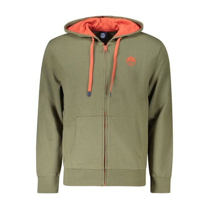Green Cotton Men's Hooded Sweater