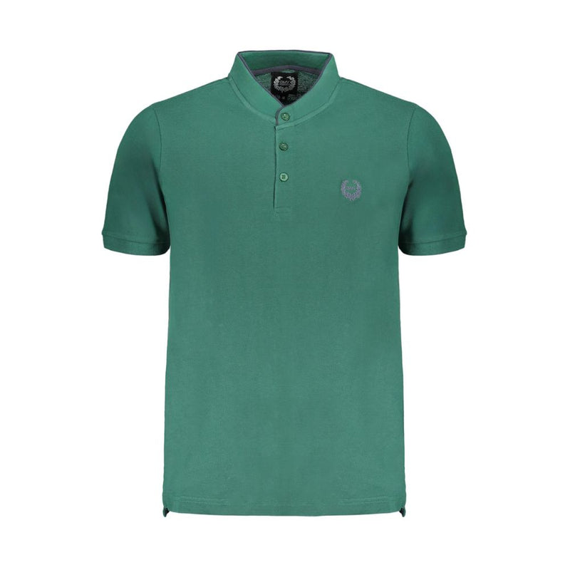 Green Cotton Polo Shirt-Gianmarco Venturi-LabelTerrace.com
