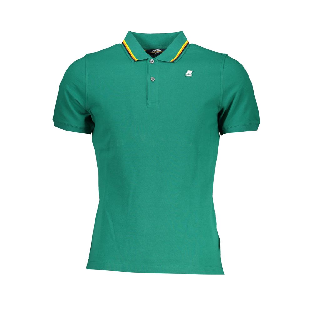 Green Cotton Polo Shirt-K-WAY-LabelTerrace.com