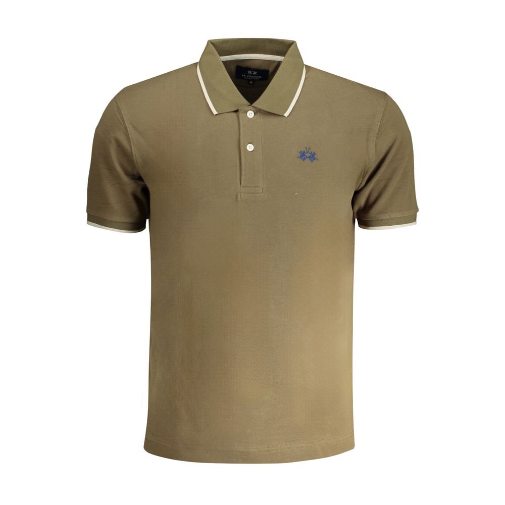 Green Cotton Polo Shirt-La Martina-LabelTerrace.com
