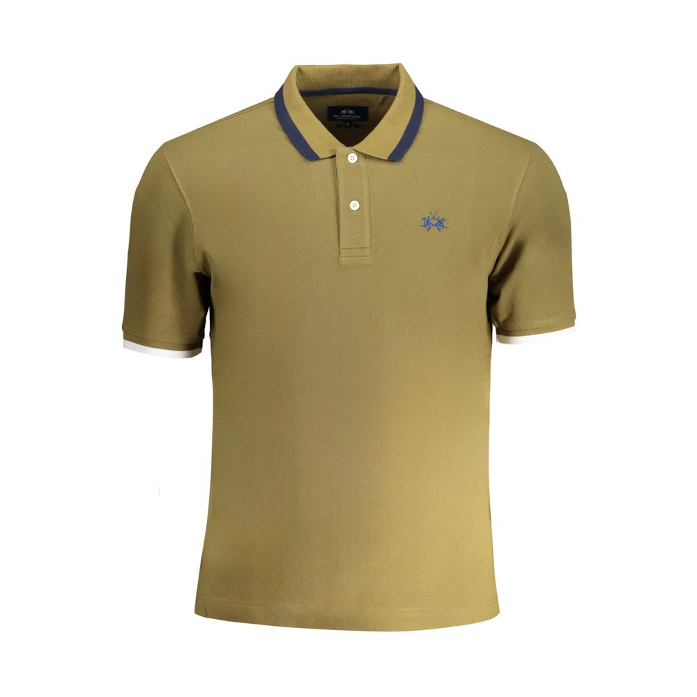 Green Cotton Polo Shirt-La Martina-LabelTerrace.com