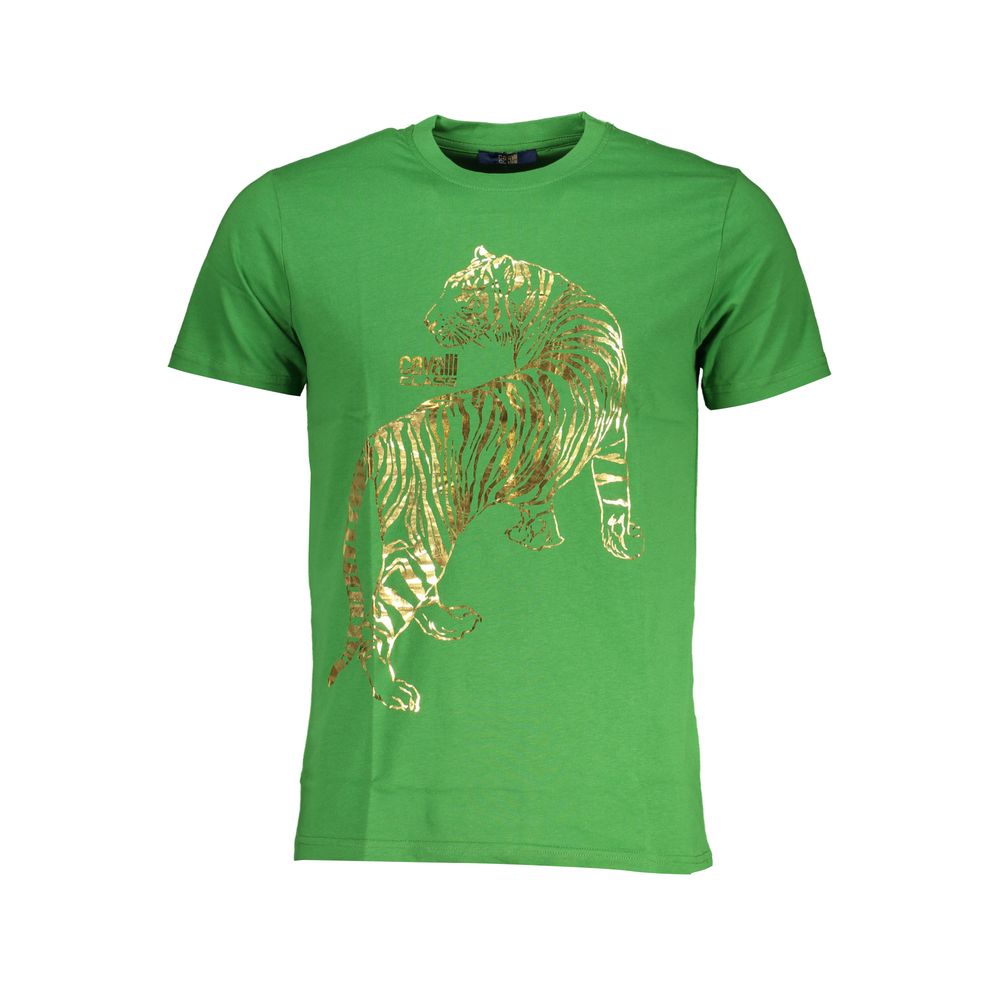 Green Cotton T-Shirt-Cavalli Class-LabelTerrace.com
