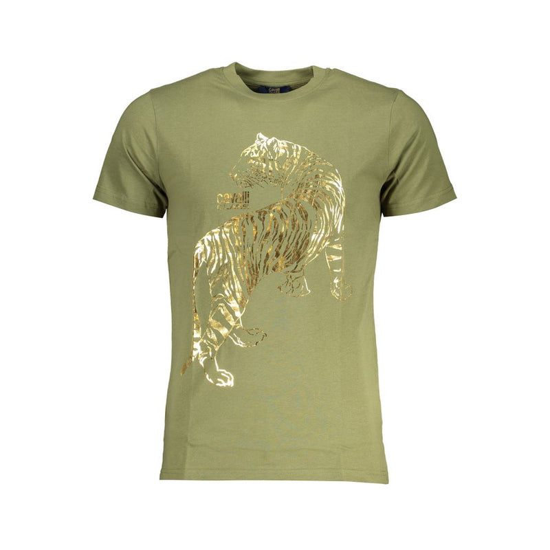 Green Cotton T-Shirt-Cavalli Class-LabelTerrace.com
