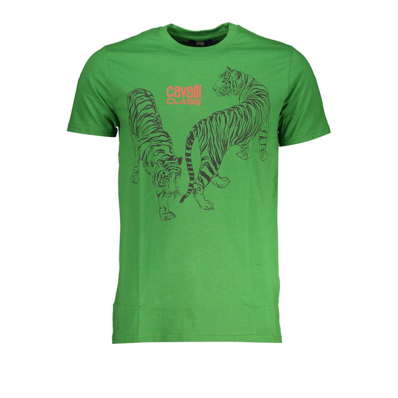 Green Cotton T-Shirt-Cavalli Class-LabelTerrace.com