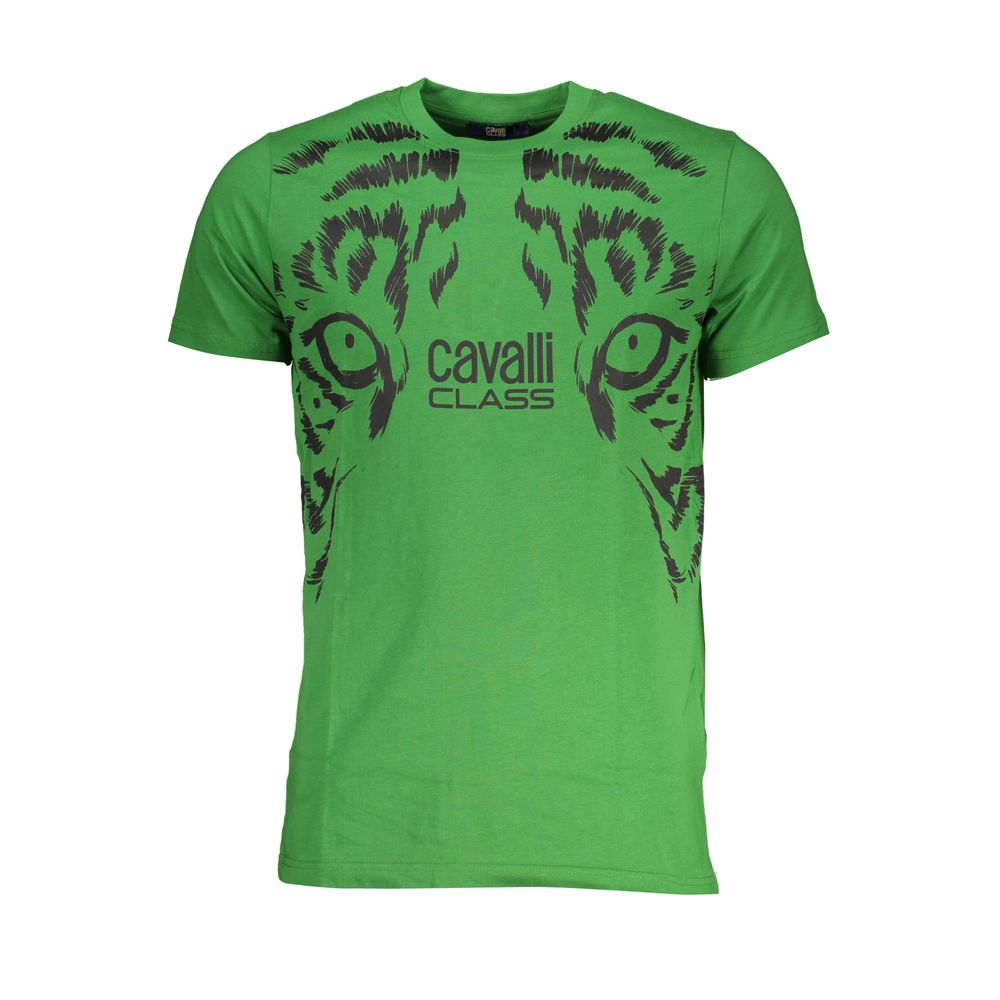 Green Cotton T-Shirt-Cavalli Class-LabelTerrace.com
