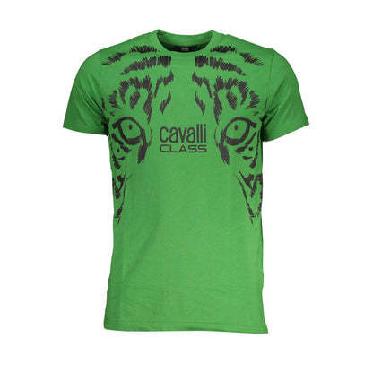 Green Cotton T-Shirt-Cavalli Class-LabelTerrace.com