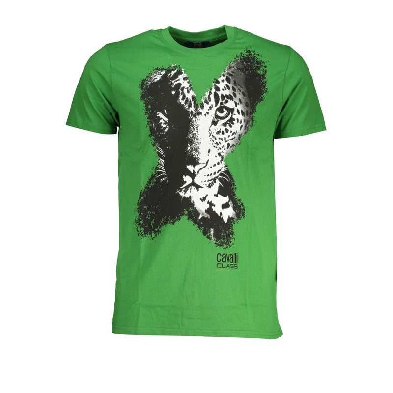Green Cotton T-Shirt-Cavalli Class-LabelTerrace.com