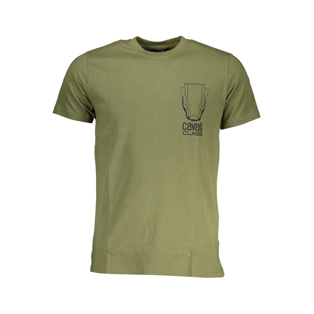 Green Cotton T-Shirt-Cavalli Class-LabelTerrace.com