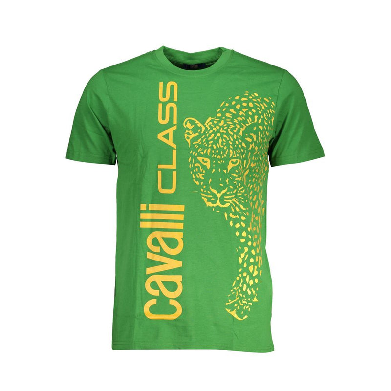 Green Cotton T-Shirt-Cavalli Class-LabelTerrace.com