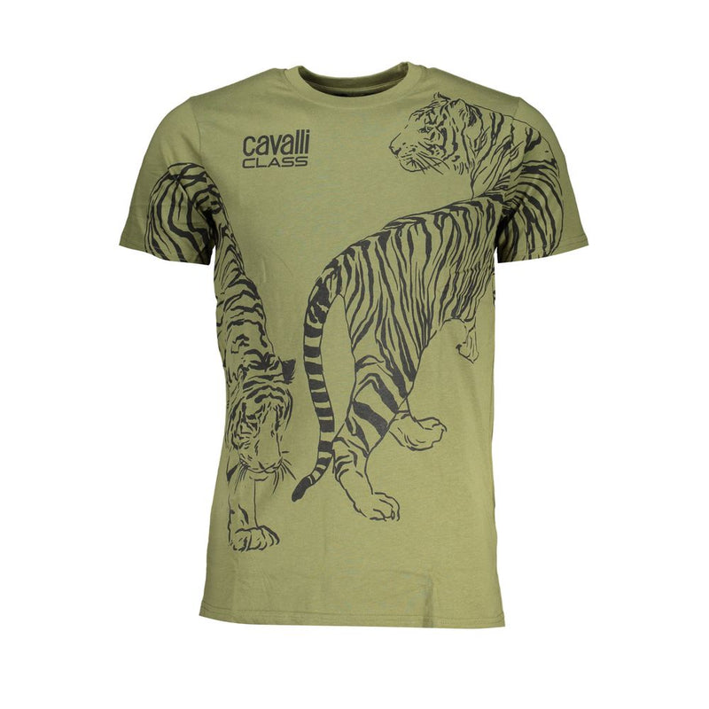 Green Cotton T-Shirt-Cavalli Class-LabelTerrace.com