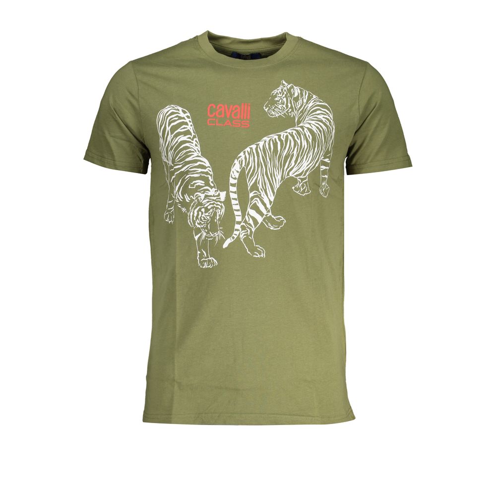 Green Cotton T-Shirt-Cavalli Class-LabelTerrace.com