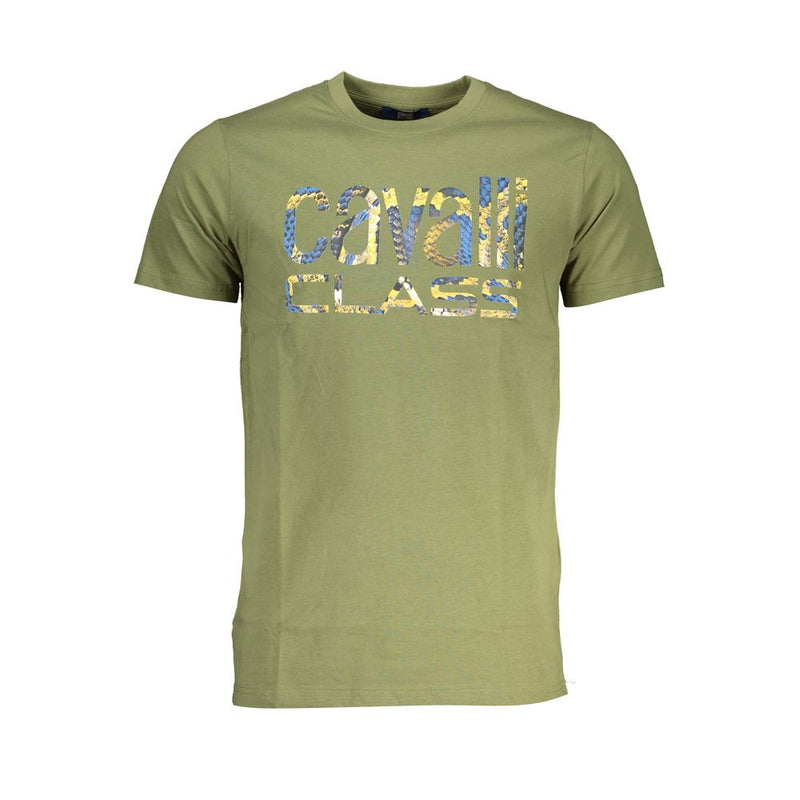 Green Cotton T-Shirt-Cavalli Class-LabelTerrace.com