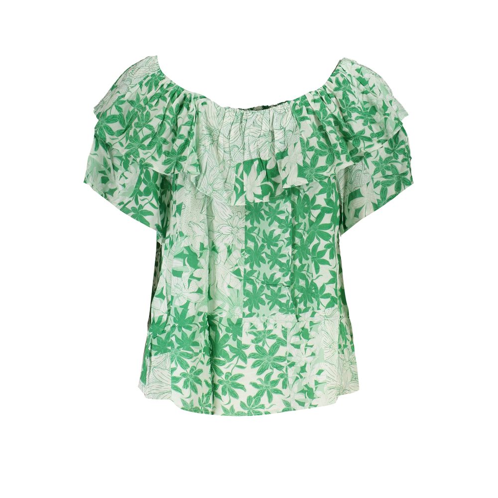 Green Cotton Women T-Shirt-Desigual-LabelTerrace.com