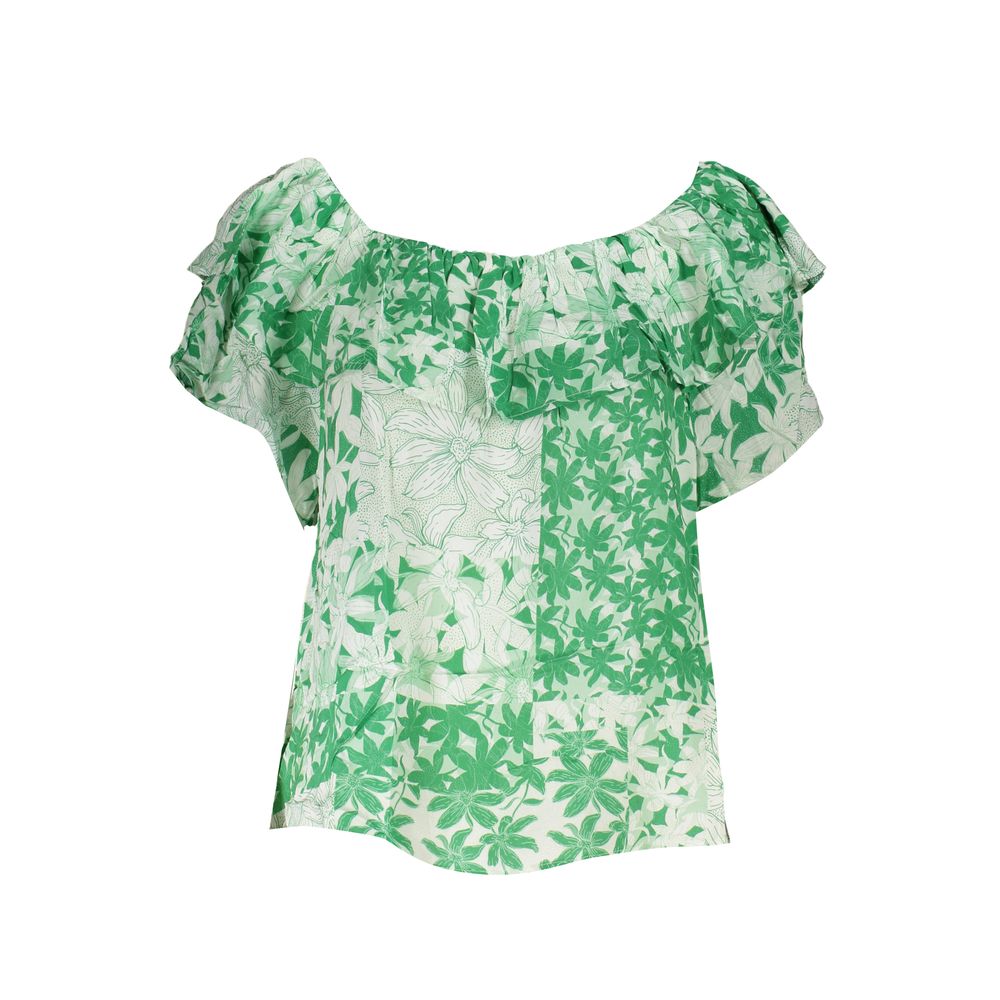 Green Cotton Women T-Shirt-Desigual-LabelTerrace.com
