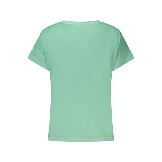 Green Cotton Women T-Shirt