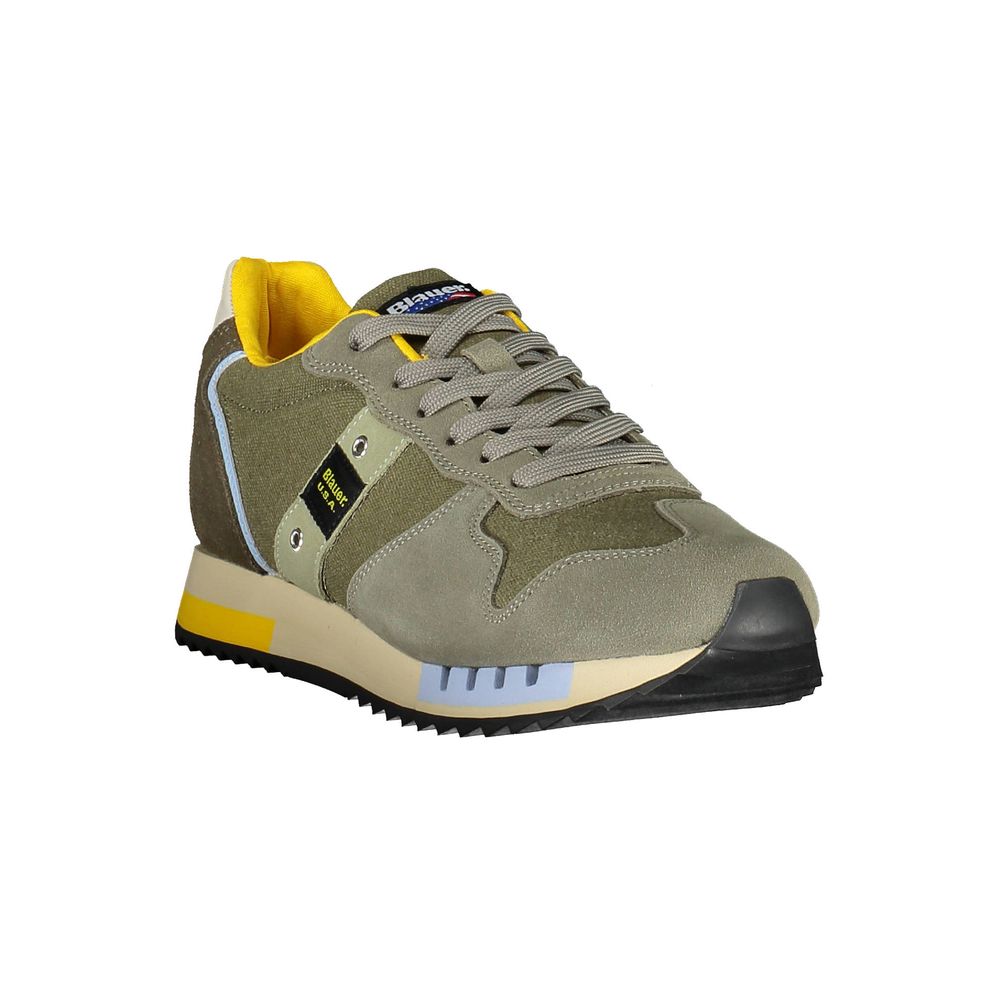 Green Leather Men Sneaker-Blauer-LabelTerrace.com