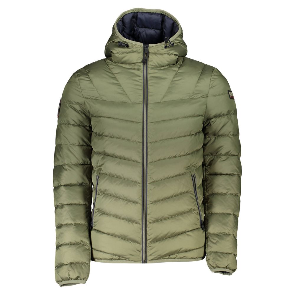 Green Polyamide Men Jacket-Napapijri-LabelTerrace.com