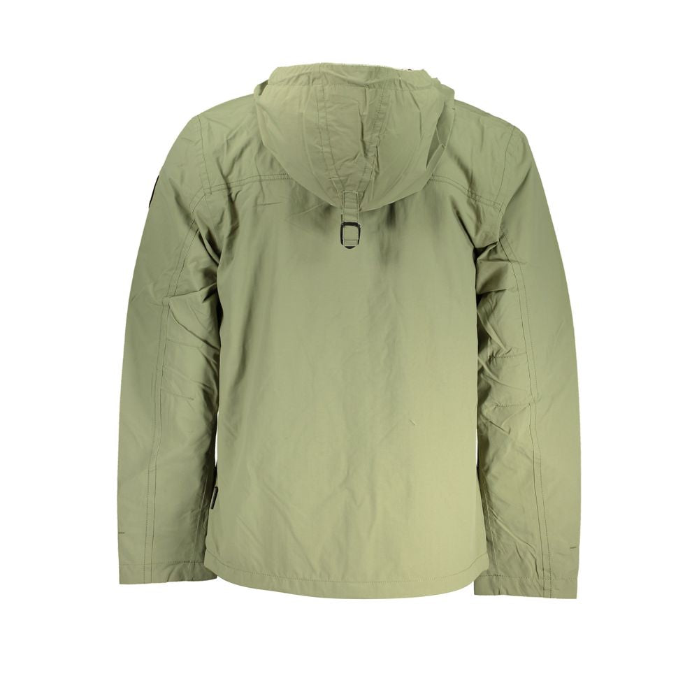 Green Polyester Men Jacket-Napapijri-LabelTerrace.com