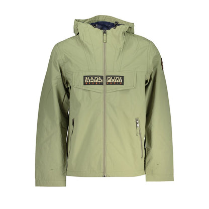 Green Polyester Men Jacket-Napapijri-LabelTerrace.com