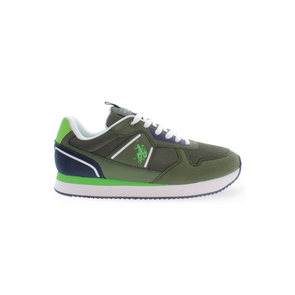 Green Polyester Men Sneaker-U.S. POLO ASSN.-LabelTerrace.com