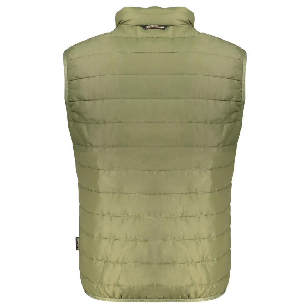 Green Polyester Men's Sleeveless Jacket-Napapijri-LabelTerrace.com