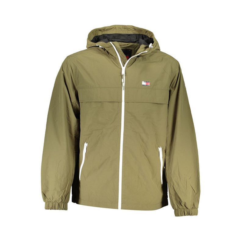 Green Recycled Nylon Men Jacket-Tommy Hilfiger-LabelTerrace.com