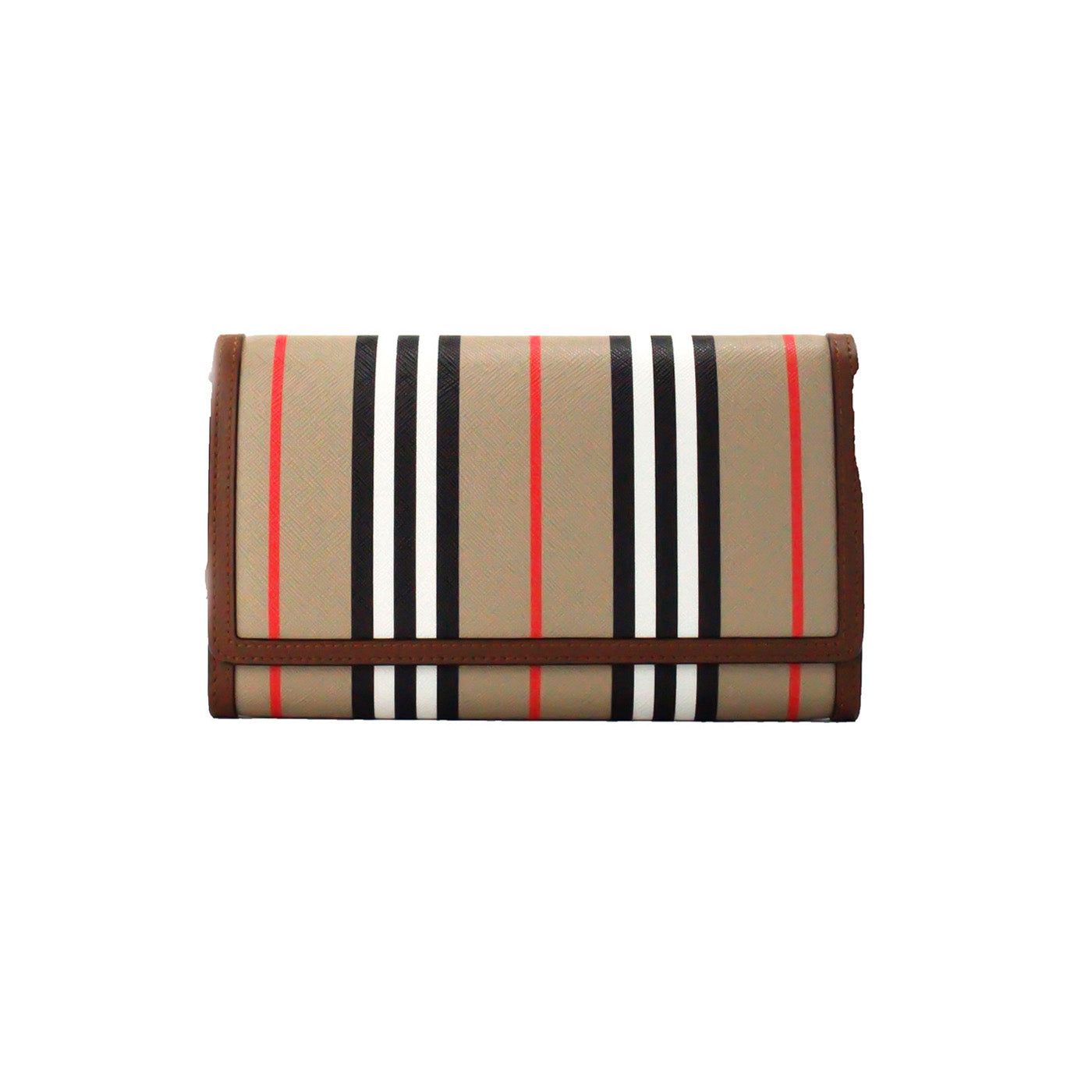 Hannah Icon Stripe Archive Tan E-Canvas Leather Wallet Crossbody Bag-Burberry-LabelTerrace.com