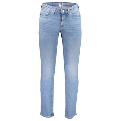 Light Blue Cotton Men Jeans-Tommy Hilfiger-LabelTerrace.com