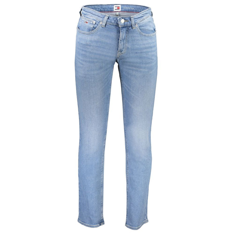 Light Blue Cotton Men Jeans-Tommy Hilfiger-LabelTerrace.com