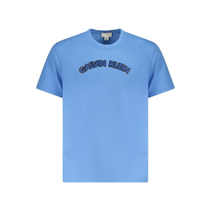 Light Blue Cotton Men T-Shirt