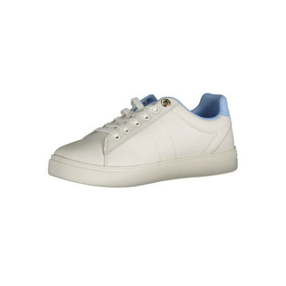 Light Blue Leather Women Sneaker-Tommy Hilfiger-LabelTerrace.com